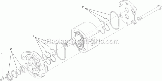 Toro 22973 (316000001-316999999) Trx-20 Trencher, 2016 Gear Pump Assembly No. 114-3072 Diagram