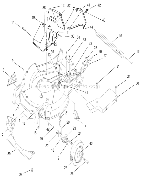 Toro 23022 (8000001-8999999)(1978) Lawn Mower Housing Assembly Diagram