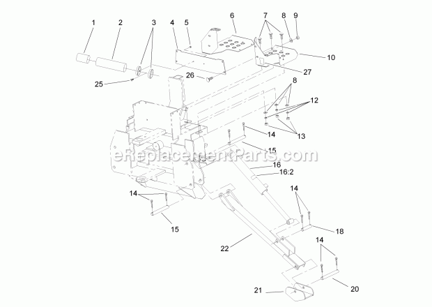 Toro 23163 (260000001-260999999) Backhoe, Compact Utility Loader, 2006 Stabilizer Leg Assembly Diagram