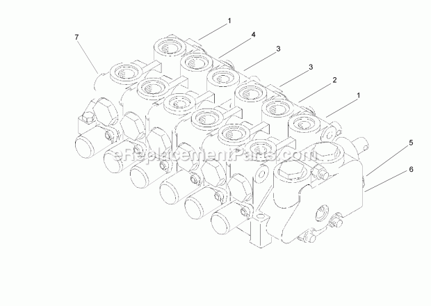 Toro 23163 (260000001-260999999) Backhoe, Compact Utility Loader, 2006 Hydraulic Valve Assembly 108-5680 Diagram