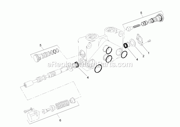 Toro 23163 (290000001-290999999) Backhoe, Compact Utility Loader, 2009 Valve Section Assembly No. 108-5694 Diagram