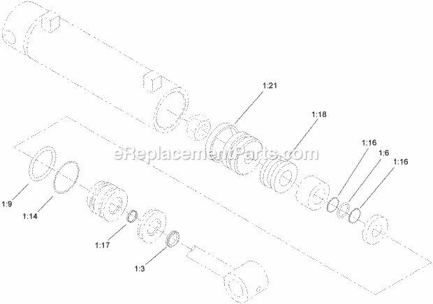 Toro 23163 (290000001-290999999) Backhoe, Compact Utility Loader, 2009 Hydraulic Cylinder Assembly No. 107-9472 Diagram