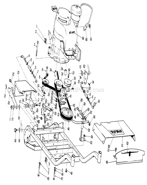 Toro 23201 (2000001-2999999)(1972) Lawn Mower Hevi-Duty-25 In. Diagram
