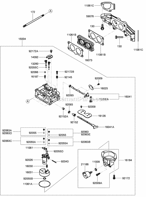 Toro 23208G (315000001-315999999) Stx-26 Stump Grinder, 2015 Carburetor Assembly Diagram