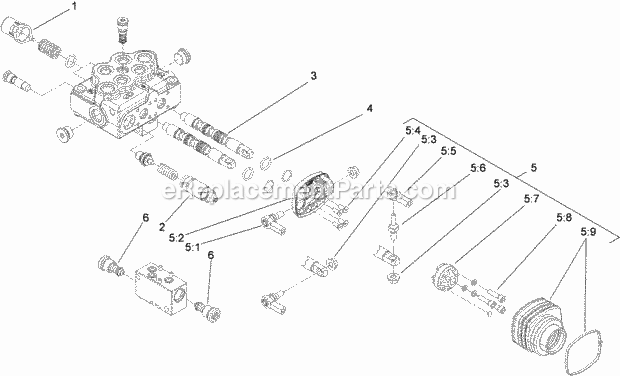 Toro 23208G (315000001-315999999) Stx-26 Stump Grinder, 2015 Control Valve Assembly No. 119-4585 Diagram