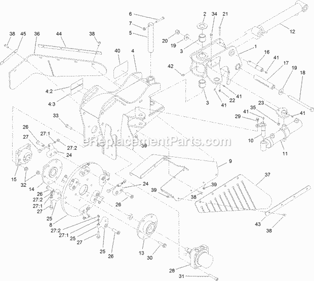 Toro 23208G (316000001-316999999) Stx-26 Stump Grinder, 2016 Frame and Cutter Wheel Assembly Diagram