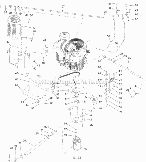 Toro 23208G (400000000-999999999) Stx-26 Stump Grinder, 2017 Engine Assembly Diagram