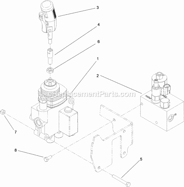 Toro 23208G (400000000-999999999) Stx-26 Stump Grinder, 2017 Control Valve Assembly Diagram