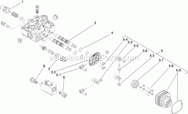 Toro 23210G (312000001-312999999) Stx-26 Stump Grinder, 2012 Control Valve Assembly No. 119-4585 Diagram