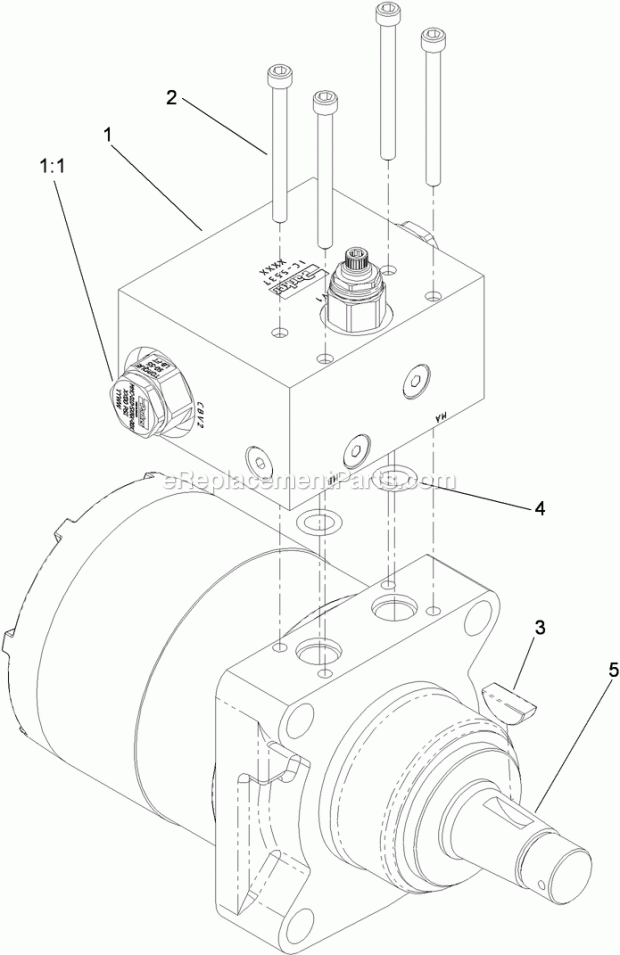 Toro 23210G (313000001-313000112) Stx-26 Stump Grinder, 2013 Hydraulic Motor Assembly 119-4557 Diagram