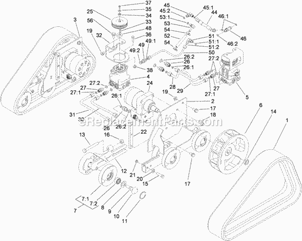 Toro 23210G (313000001-313000112) Stx-26 Stump Grinder, 2013 Track and Traction Assembly Diagram