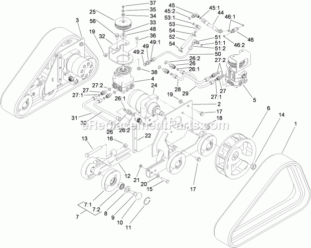 Toro 23210G (313000113-313999999) Stx-26 Stump Grinder, 2013 Track and Traction Assembly Diagram