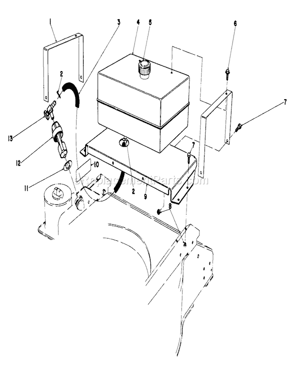 Toro 23450 (0000001-0999999)(1980) Lawn Mower Remote Fuel Tank Kit 39-5910 Diagram