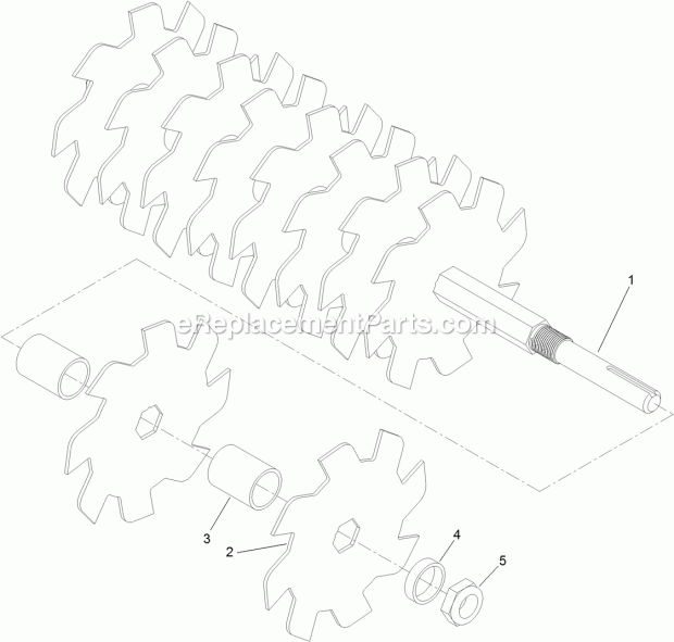Toro 23510 (312000001-312999999) 20in Turf Seeder, 2012 Shaft Assembly No. 126-0034 Diagram