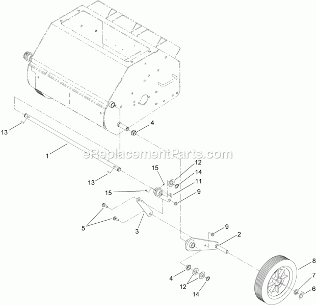 Toro 23515 (312000001-312999999) 21in Walk-behind Aerator, 2012 Height Linkage Assembly Diagram
