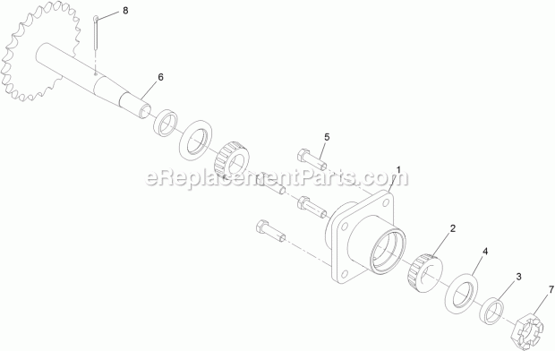 Toro 23518 (313000001-313999999) 30in Stand-on Aerator, 2013 Axle and Bearing Assembly No. 116-9545 Diagram