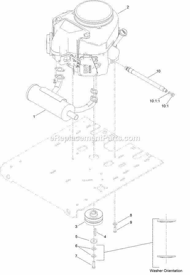 Toro 23518 (314000001-314999999) 30in Stand-on Aerator, 2014 Engine Assembly Diagram