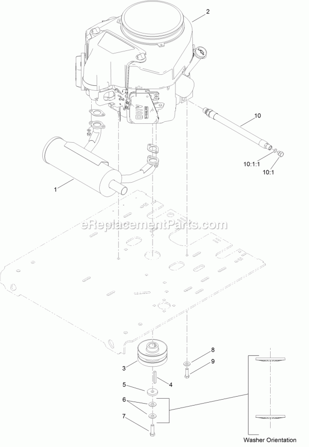Toro 23518 (315000001-315999999) 30in Stand-on Aerator, 2015 Engine Assembly Diagram