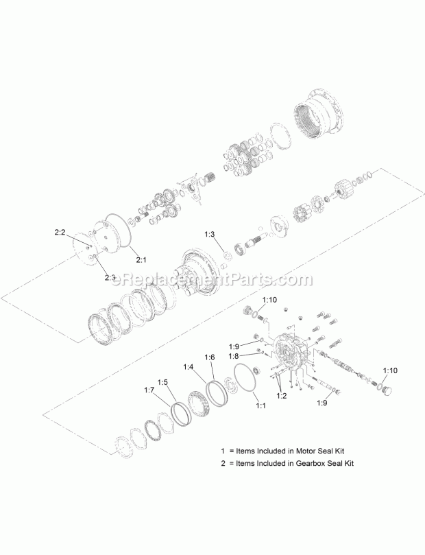 Toro 23800A (314000001-314999999) 2024 Directional Drill, 2014 Planetary Gearbox Assembly No. Au8gb85014 Diagram