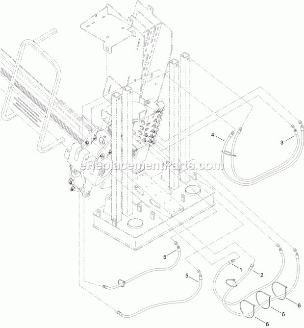 Toro 23800A (314000001-314999999) 2024 Directional Drill, 2014 Thrust Frame Hydraulic Hose Assembly No. 2 Diagram