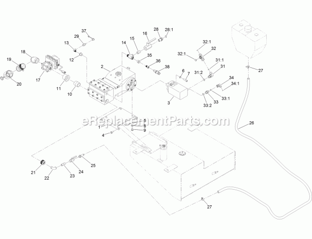 Toro 23800A (315000001-315999999) 2024 Directional Drill, 2015 Mud Pump and Valve Assembly Diagram