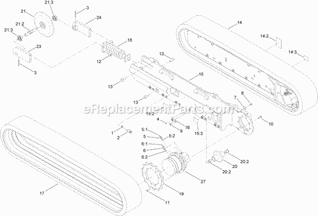 Toro 23800C (315000001-315999999) 2024 Directional Drill, 2015 Track Assembly Diagram