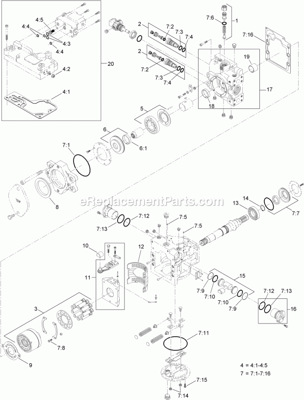 Toro 23800TE (313000001-313999999) 2024 Directional Drill, 2013 Hydrostat Pump Assembly No. Au8ph60051 Diagram