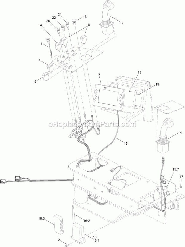 Toro 23800TE (313000001-313999999) 2024 Directional Drill, 2013 Operator Control Assembly Diagram