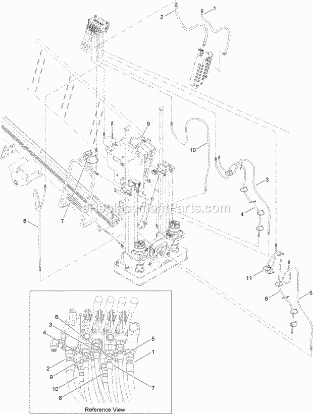 Toro 23800TE (313000001-313999999) 2024 Directional Drill, 2013 Thrust Frame Hydraulic Hose Assembly No. 3 Diagram