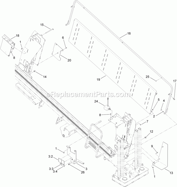 Toro 23800TE (314000501-314999999) 2024 Directional Drill, 2014 Rod Box Panel and Guard Assembly Diagram
