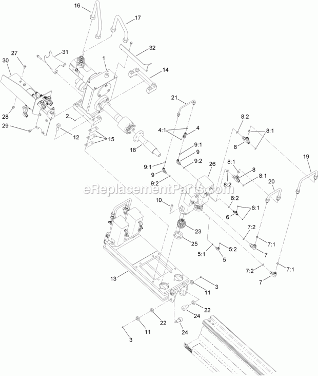 Toro 23800TE (314000501-314999999) 2024 Directional Drill, 2014 Rotary Gearbox and Carriage Assembly Diagram