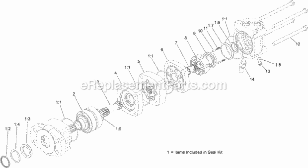 Toro 23800W (314000001-314999999) 2024 Directional Drill, 2014 Hydraulic Motor Assembly No. Au8hm24061 Diagram