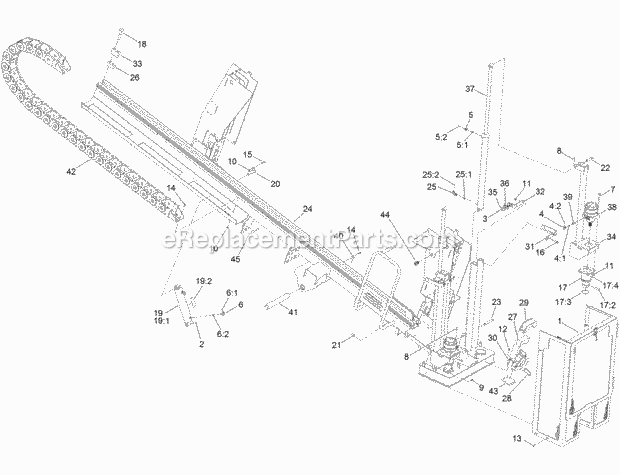Toro 23800W (315000001-315999999) 2024 Directional Drill, 2015 Thrust Frame and Stakedown Assembly Diagram