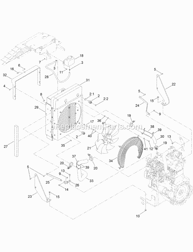 Toro 23800 (313000501-313999999) 2024 Directional Drill, 2013 Engine Cooling Assembly Diagram