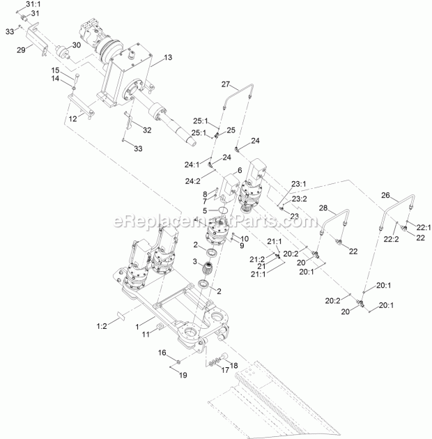 Toro 23823C (315000001-315999999) 4045 Directional Drill With Cab, 2015 Carriage and Rotary Assembly Diagram