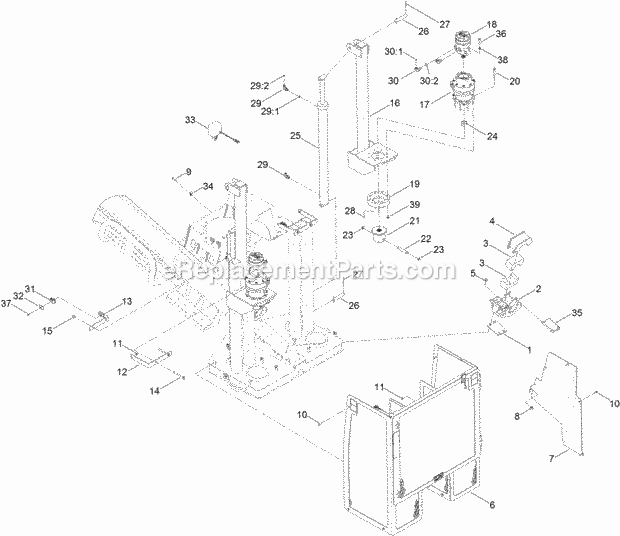 Toro 23823C (315000001-315999999) 4045 Directional Drill With Cab, 2015 Planetary, Rod Guide and Stakedown Cage Assembly Diagram