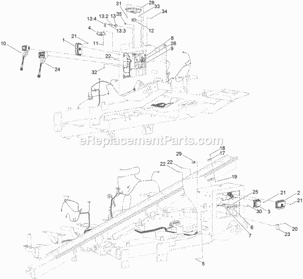 Toro 23823C (315000001-315999999) 4045 Directional Drill With Cab, 2015 Travel Pendant and Life Jacket Assembly Diagram