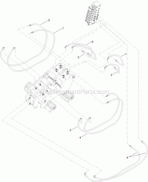 Toro 23823TE (314000001-314000500) 4045 Directional Drill With Cab, 2014 Thrust Frame Hydraulic Hose Assembly No. 2 Diagram