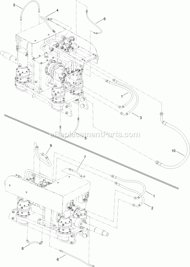 Toro 23823TE (314000001-314000500) 4045 Directional Drill With Cab, 2014 Thrust Frame Hydraulic Hose Assembly No. 7 Diagram