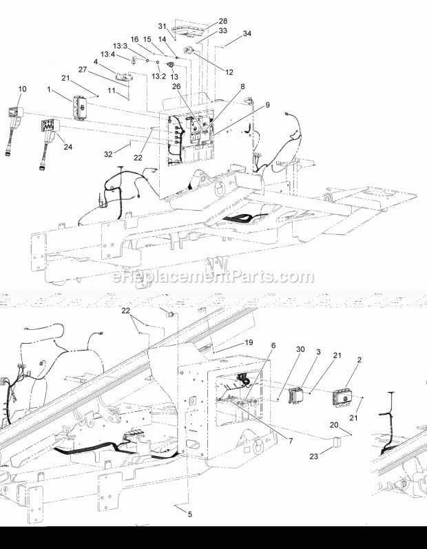 Toro 23823TE (314000001-314000500) 4045 Directional Drill With Cab, 2014 Travel Pendant and Life Jacket Assembly Diagram