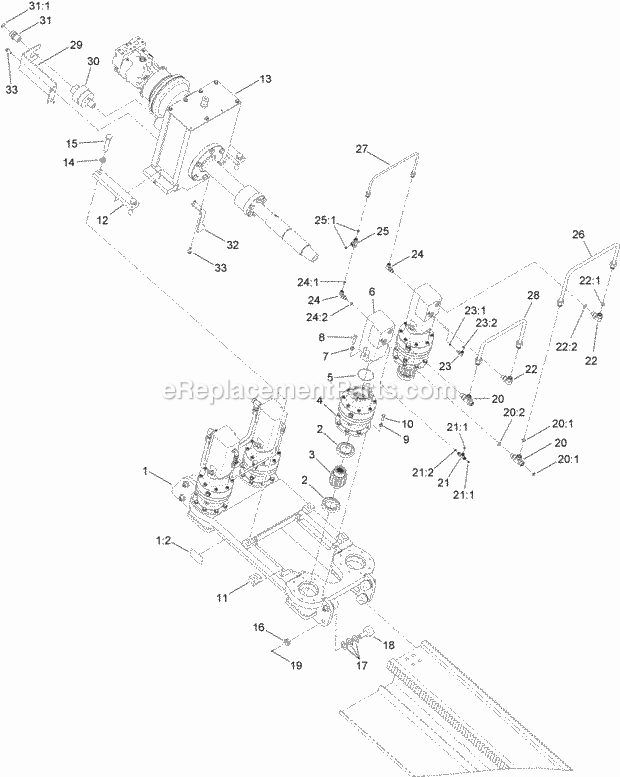 Toro 23823TE (314000001-314000500) 4045 Directional Drill With Cab, 2014 Carriage and Rotary Assembly Diagram