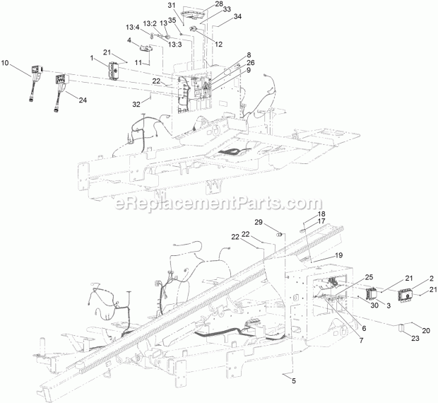 Toro 23823W (315000001-315999999) 4045 Directional Drill With Cab, 2015 Travel Pendant and Life Jacket Assembly Diagram