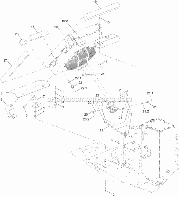Toro 23823 (314000001-314000500) 4045 Directional Drill With Cab, 2014 Cooling Package Assembly Diagram