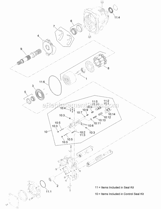 Toro 23823 (314000001-314000500) 4045 Directional Drill With Cab, 2014 Hydraulic Pump Assembly No. Au116306 Diagram