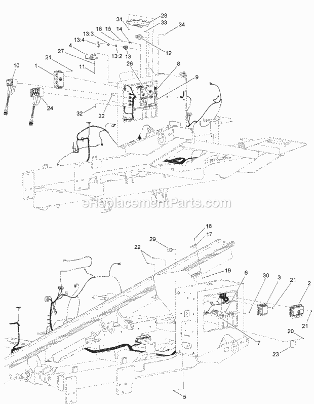 Toro 23823 (314000001-314000500) 4045 Directional Drill With Cab, 2014 Travel Pendant and Life Jacket Assembly Diagram