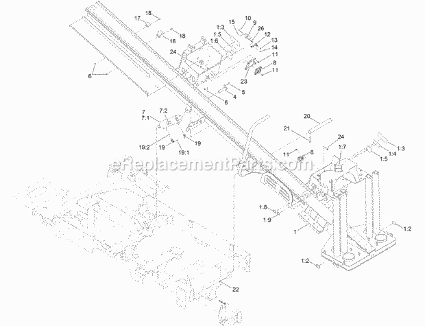 Toro 23823 (314000501-314999999) 4045 Directional Drill With Cab, 2014 Thrust Frame Assembly Diagram