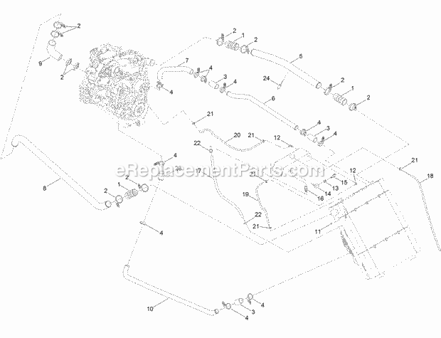 Toro 23823 (315000001-315999999) 4045 Directional Drill With Cab, 2015 Cooling Package Hose Assembly Diagram