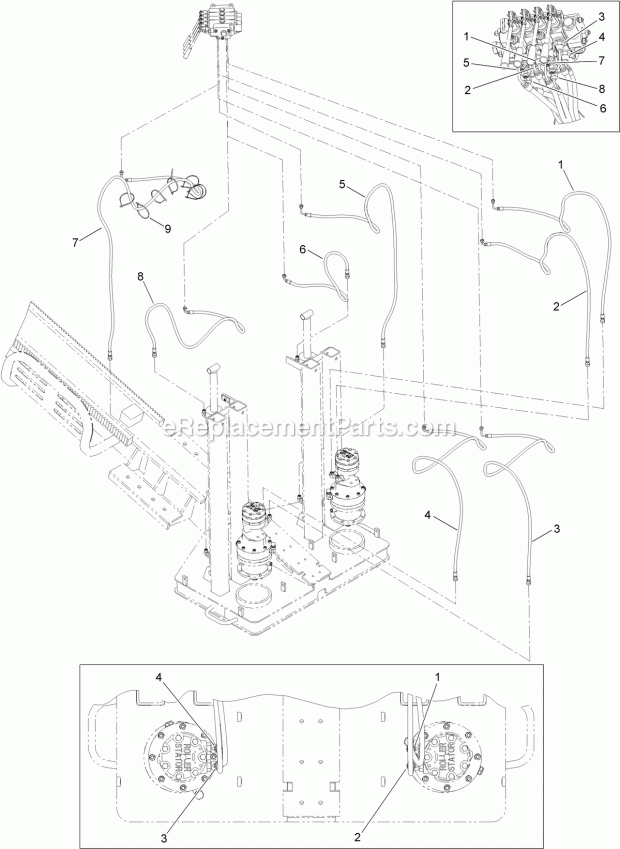 Toro 23823 (315000001-315999999) 4045 Directional Drill With Cab, 2015 Thrust Frame Hydraulic Hose Assembly No. 1 Diagram