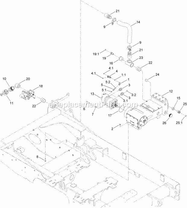 Toro 23825 (313000001-313000500) 4045 Directional Drill, 2013 Mud Pump Assembly Diagram