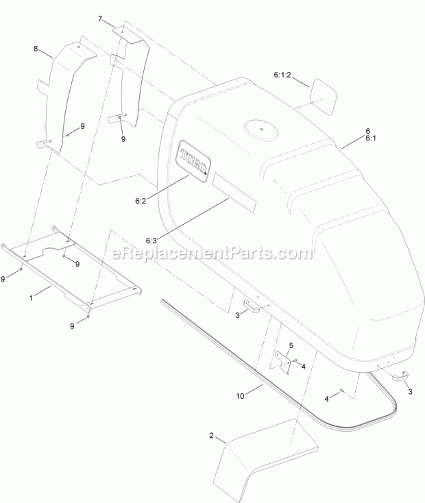 Toro 23825 (313000501-313999999) 4045 Directional Drill, 2013 Front Hood Assembly No. Au115517 Diagram